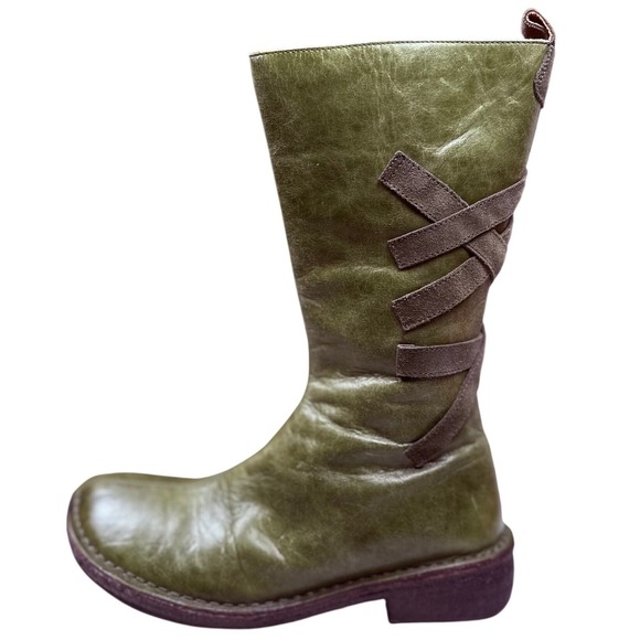 Miz Mooz Utrecht Tall Boots Olive Green Leather Womens US 6.5 37 - Picture 5 of 12